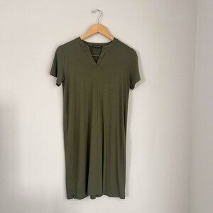 Eileen Fisher Green V Neck Tshirt Dress Size XS